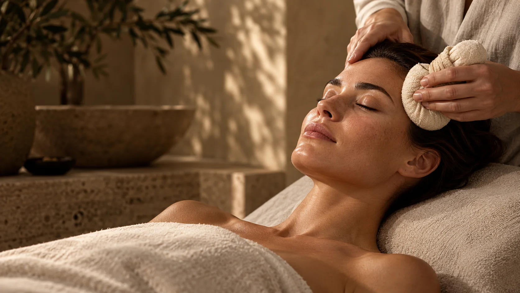 Ritual facial relajante en un ambiente mediterráneo